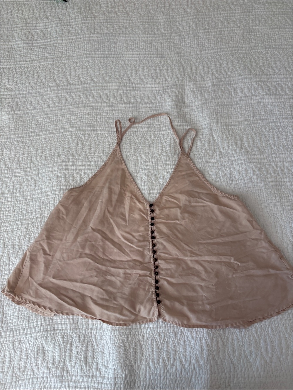 Free People Dusty Blush Button-Front Camisole